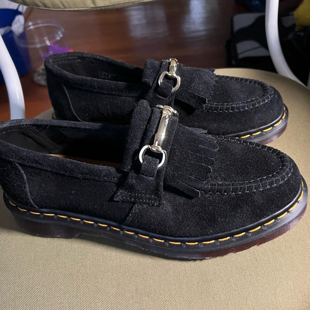 Dr. Martins Black Adrian Snaffle Suede Loafers size 9 Brand New